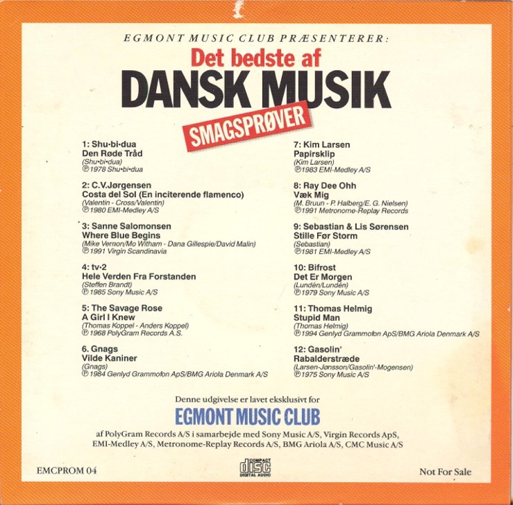 Det Bedste Af Dansk Musik smagsprøver cd bagside